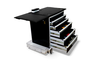 Tool chest with multiple drawers on a white background