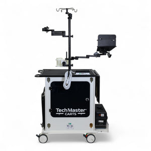 TechMaster cart with medical equipment on a white background